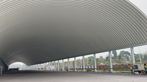 重慶江津和友光能拱形屋頂出料棚施工紀(jì)實